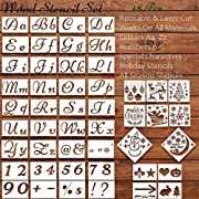 Plantillas de 48 piezas para decoración navideña, para pintar sobre madera, reutilizables, para decoración navideña, tela, lienzo, decoración de pared, plantillas, de plástico